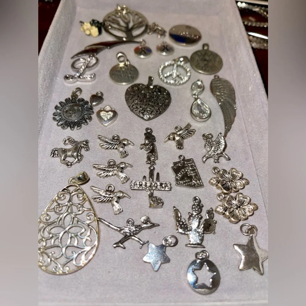 Bundle of 34 Silver Tone Charms. - Picture 2 of 9